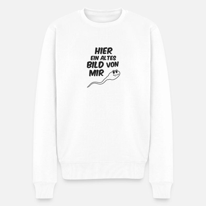 Humorvolles Ghost-Design mit Spruch - Männer Premium Bio Pullover - Weiß