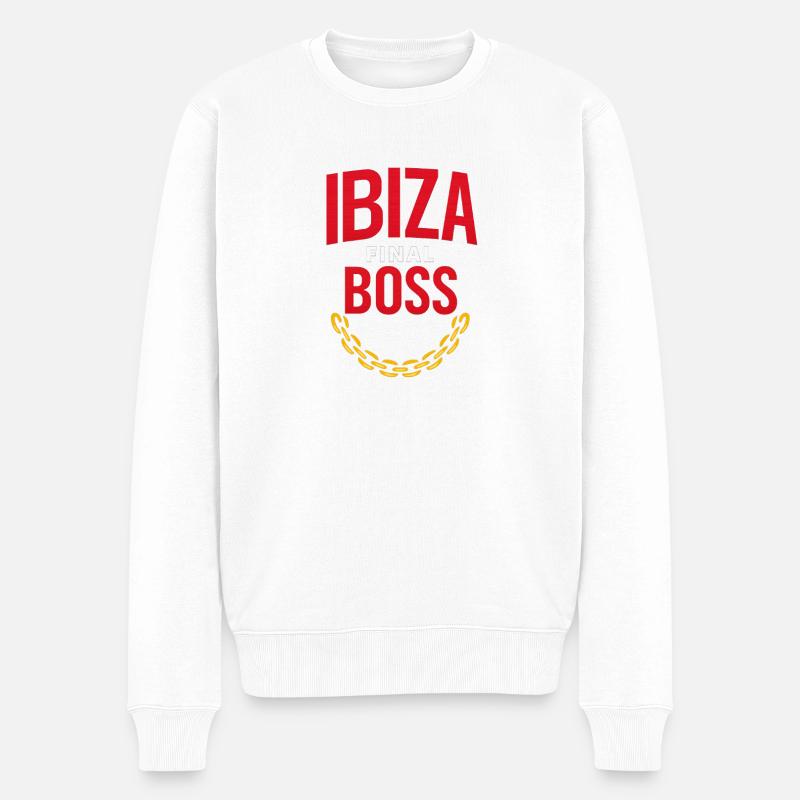 Ibiza Final B. Logo – Party Edition - Männer Premium Bio Pullover - Weiß