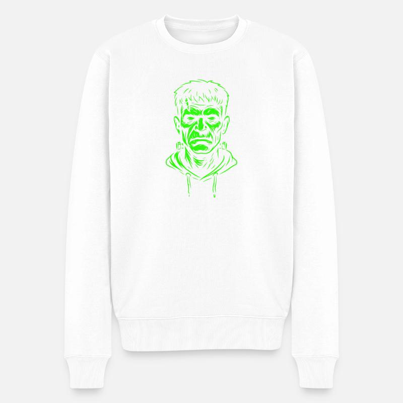 Neon Halloween Shirt | Classic Monster Design - Männer Premium Bio Pullover - Weiß