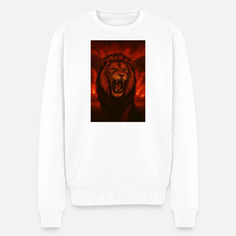 Aslan - Männer Premium Bio Pullover - Weiß