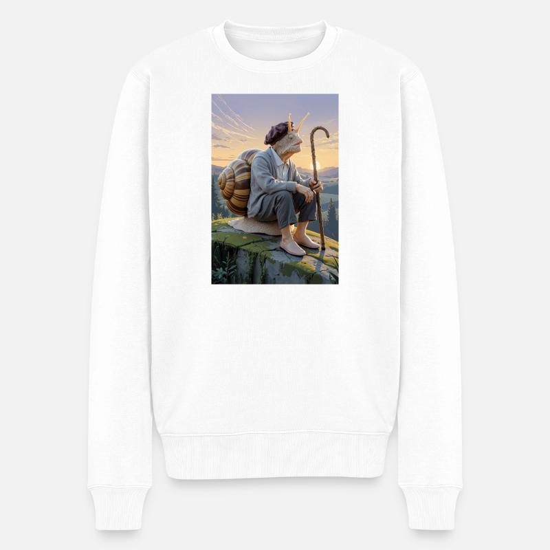 Uralte humanoide Schnecke - Männer Premium Bio Pullover - Weiß