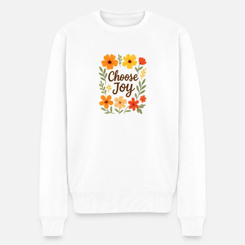 Choose Joy - Männer Premium Bio Pullover - Weiß
