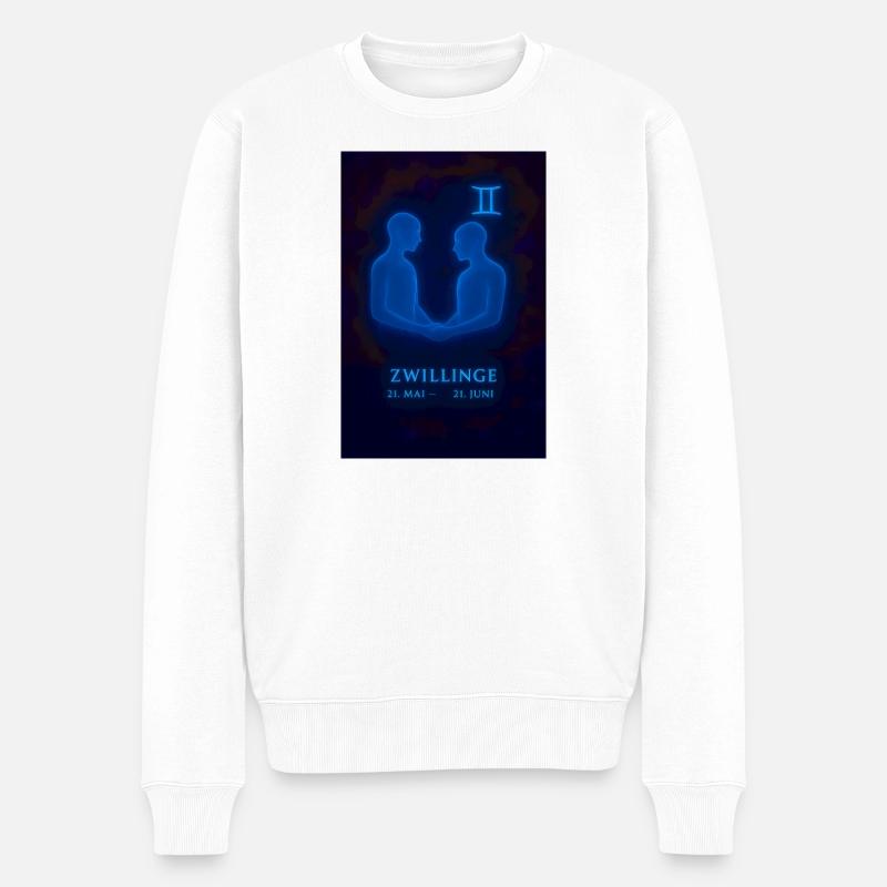 Zwillinge 21.05. – 21.06. Astrologie Design - Männer Premium Bio Pullover - Weiß