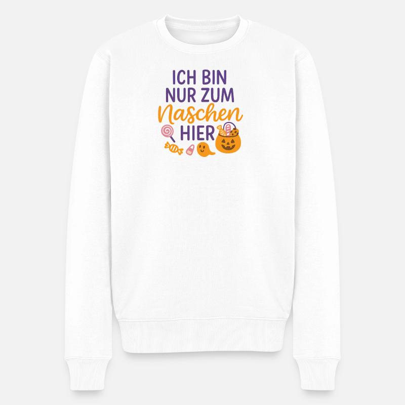 Design d’Halloween avec citrouille - Pull Premium bio Homme - blanc