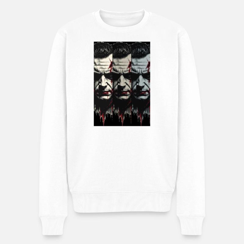 Halloween Horror Dude - Männer Premium Bio Pullover - Weiß