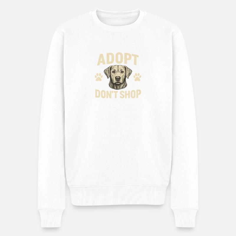 Hund Adoption Motiv Design - Männer Premium Bio Pullover - Weiß