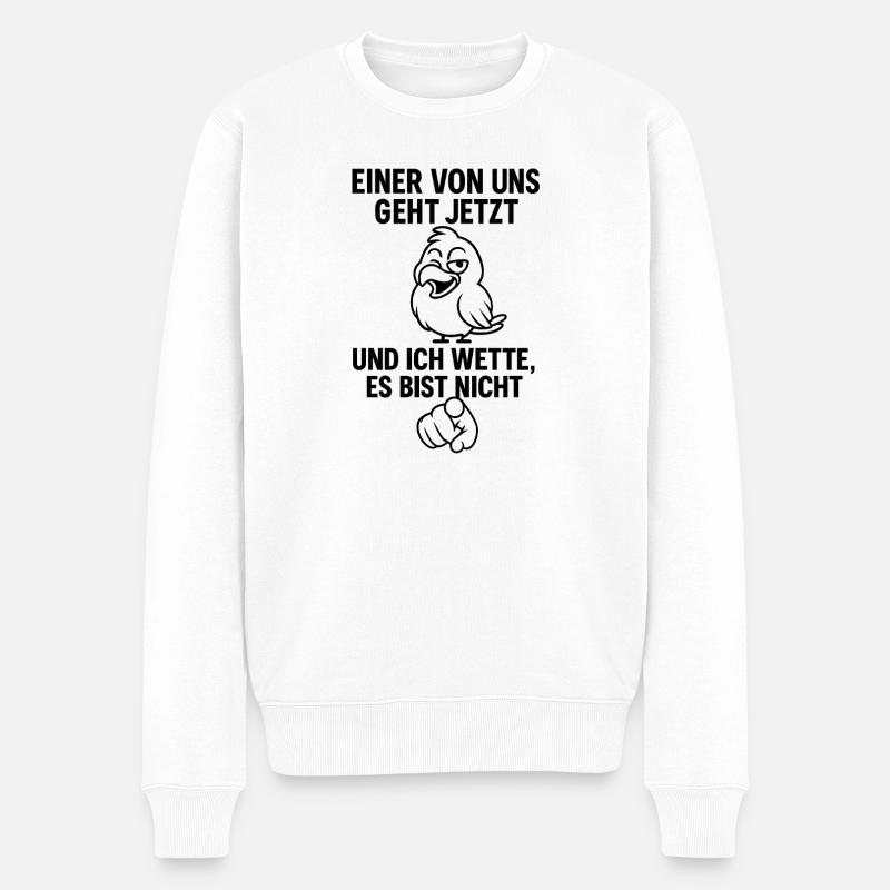 Lustige Vogel-Anspielung  - Männer Premium Bio Pullover - Weiß