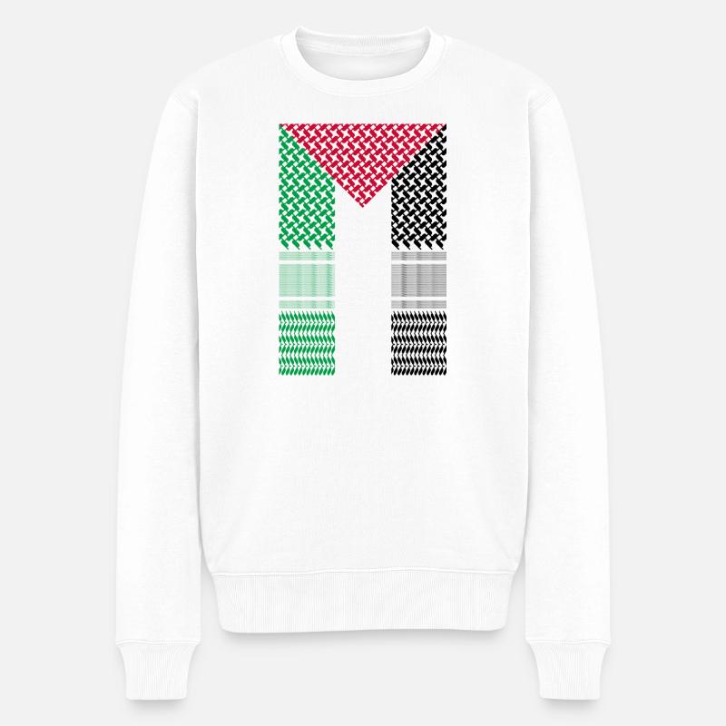 Palästinensische Flagge - Männer Premium Bio Pullover - Weiß