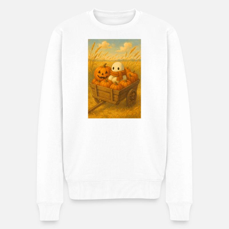 Herbst Geist Thanksgiving - Männer Premium Bio Pullover - Weiß