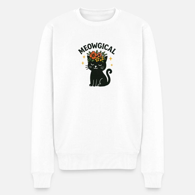 Conception de chat mignon magique - Meowgical - Pull Premium bio Homme - blanc