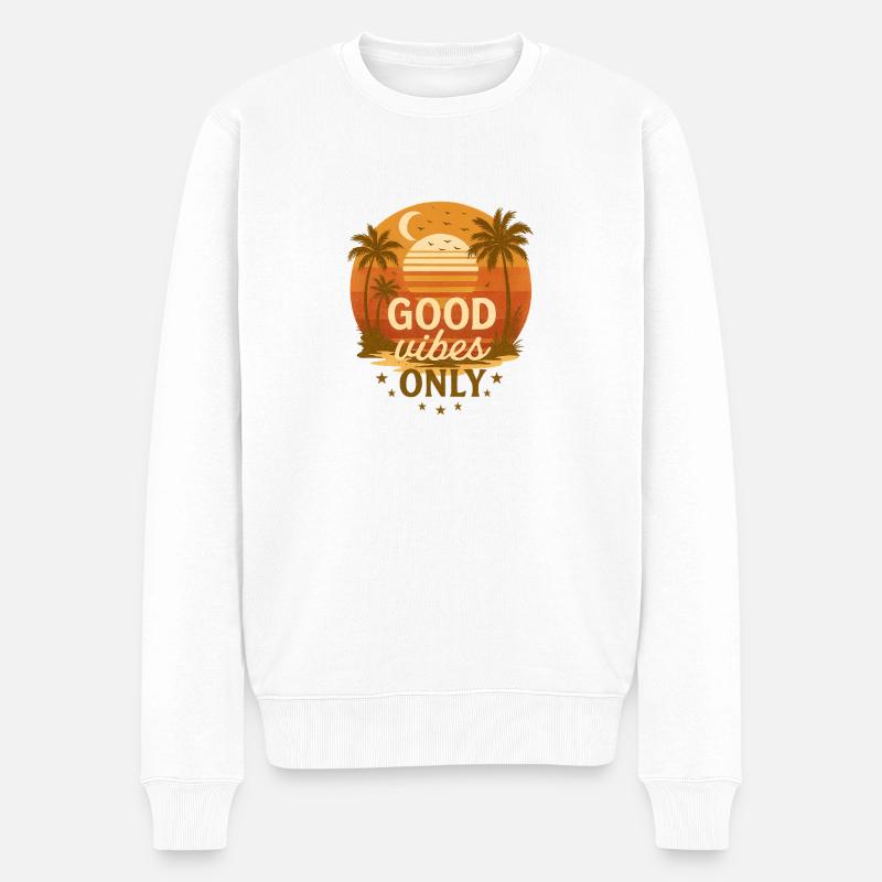Positive mind positive vibes positive life - Männer Premium Bio Pullover - Weiß