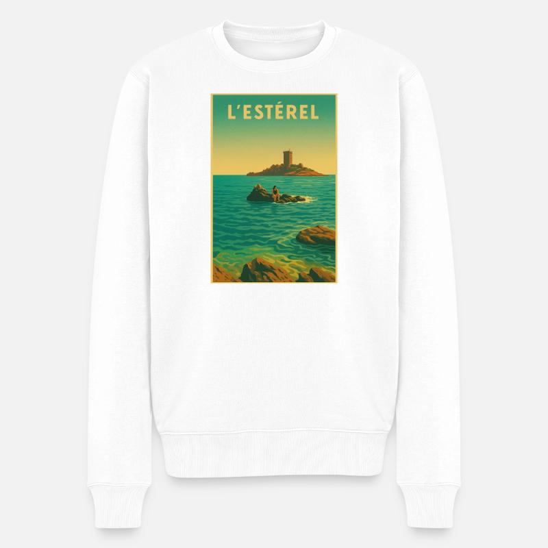 DIE GOLDENE INSEL - Männer Premium Bio Pullover - Weiß