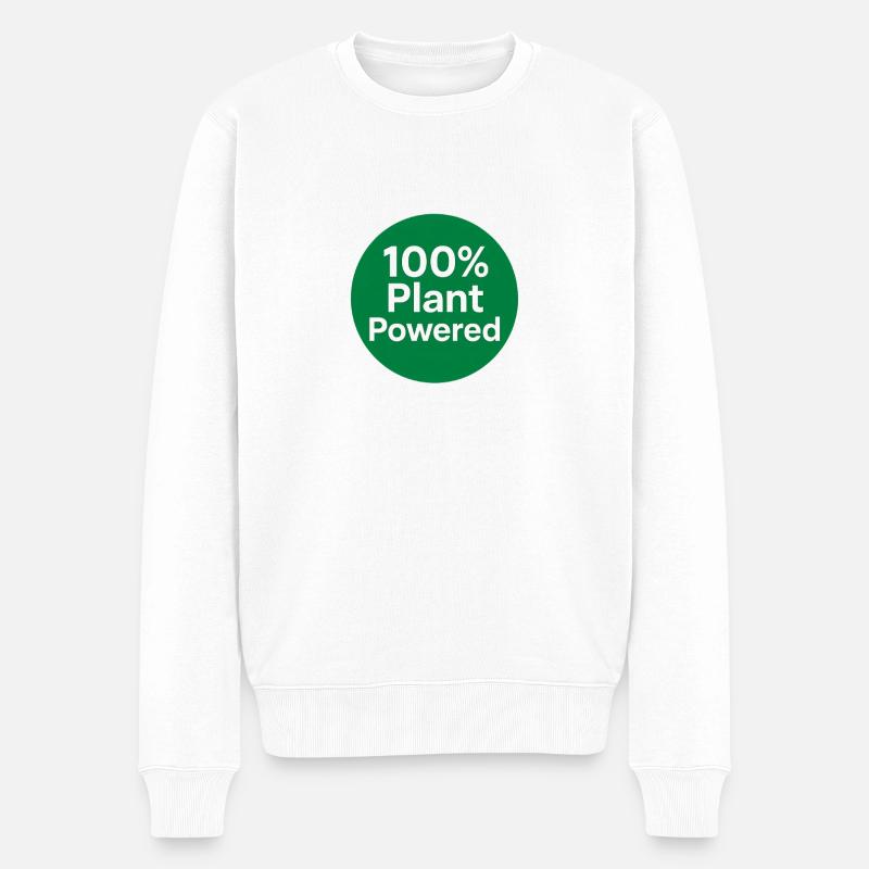 100 Prozent Pflanzenkraft - Männer Premium Bio Pullover - Weiß