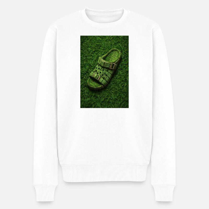 Eco Grass Sandale Design - Männer Premium Bio Pullover - Weiß
