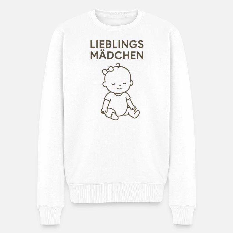 Lieblingsmädchen – Süßes Baby Mädchen Motiv - Männer Premium Bio Pullover - Weiß