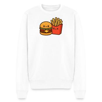 Kawaii Burger & Fries Duo - Pull Premium bio Homme - blanc - Devant - Thijin (182cm)