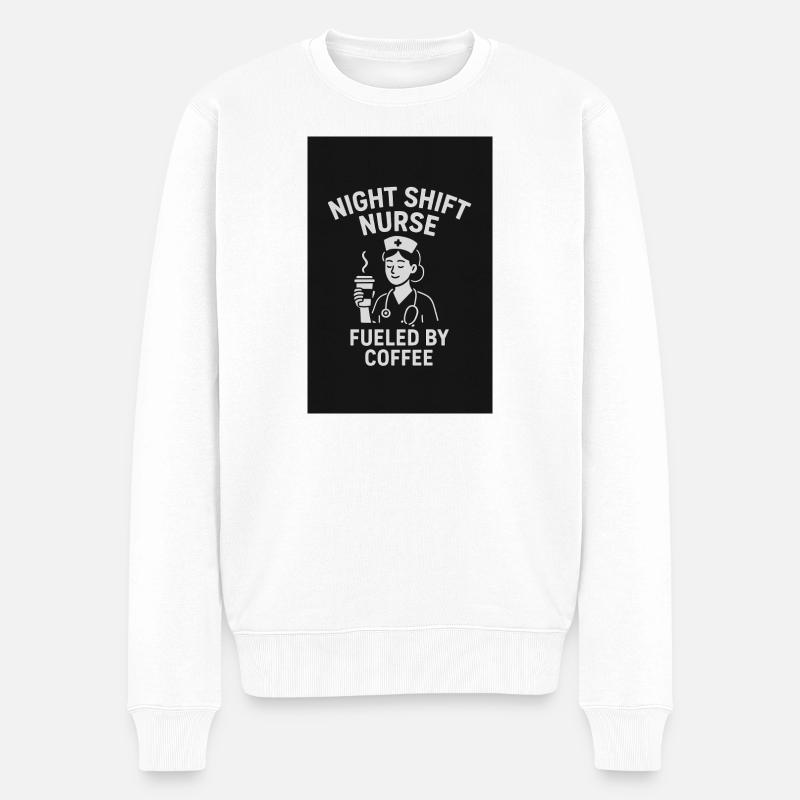 Night Shift Nurse - Männer Premium Bio Pullover - Weiß