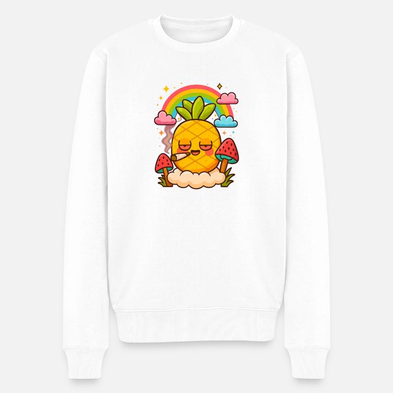 Pineapple 🍍 Express - Männer Premium Bio Pullover - Weiß