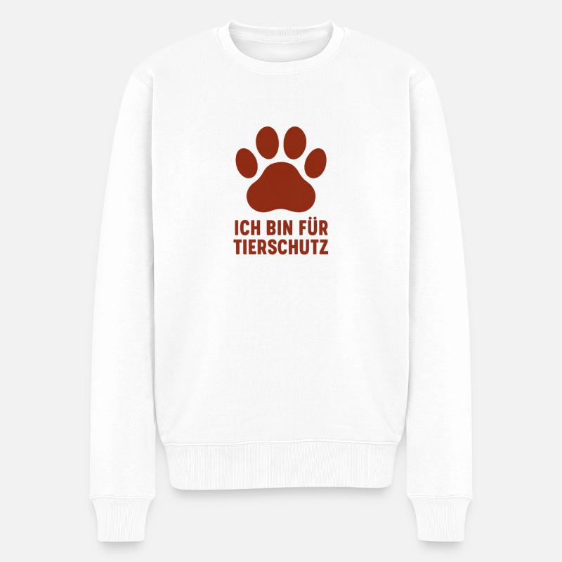 Pfotenlogo für Tierschutz Statement - Männer Premium Bio Pullover - Weiß