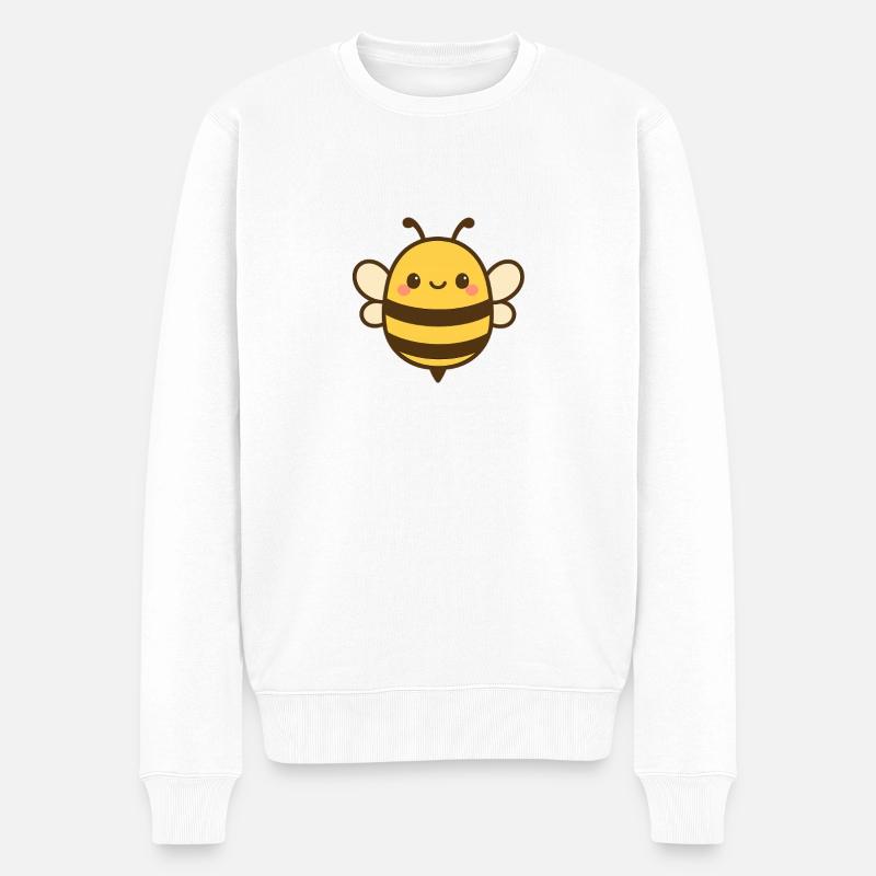 Kawaii Honigbiene Illustration - Männer Premium Bio Pullover - Weiß