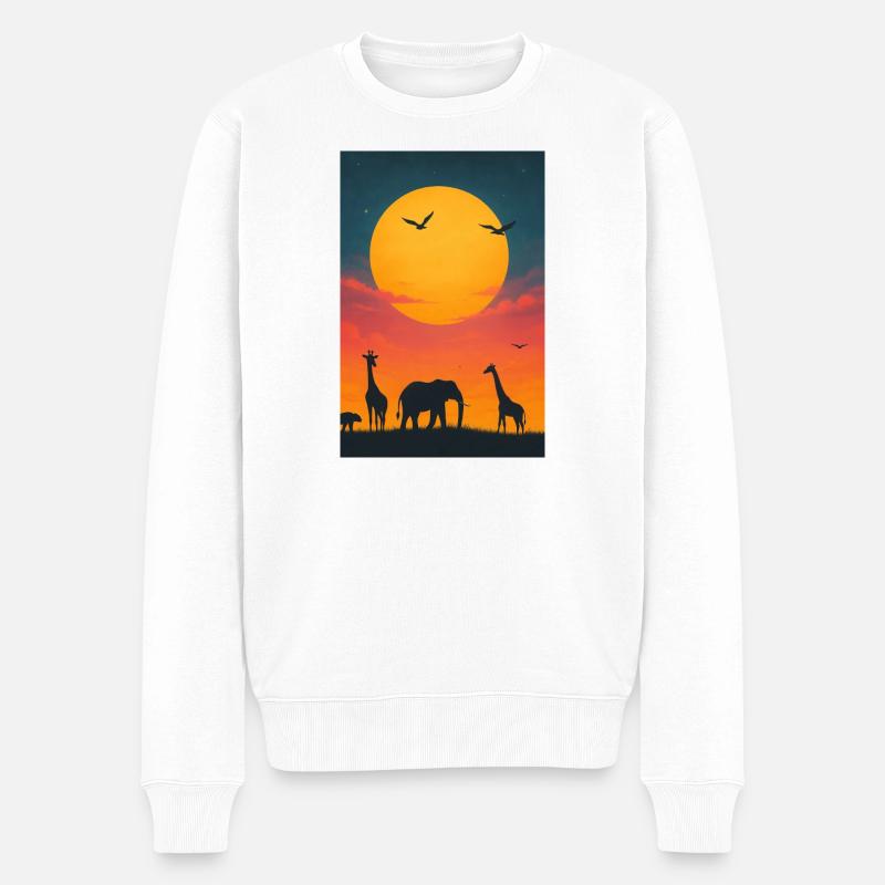 Savanes Coucher de soleil - Pull Premium bio Homme - blanc