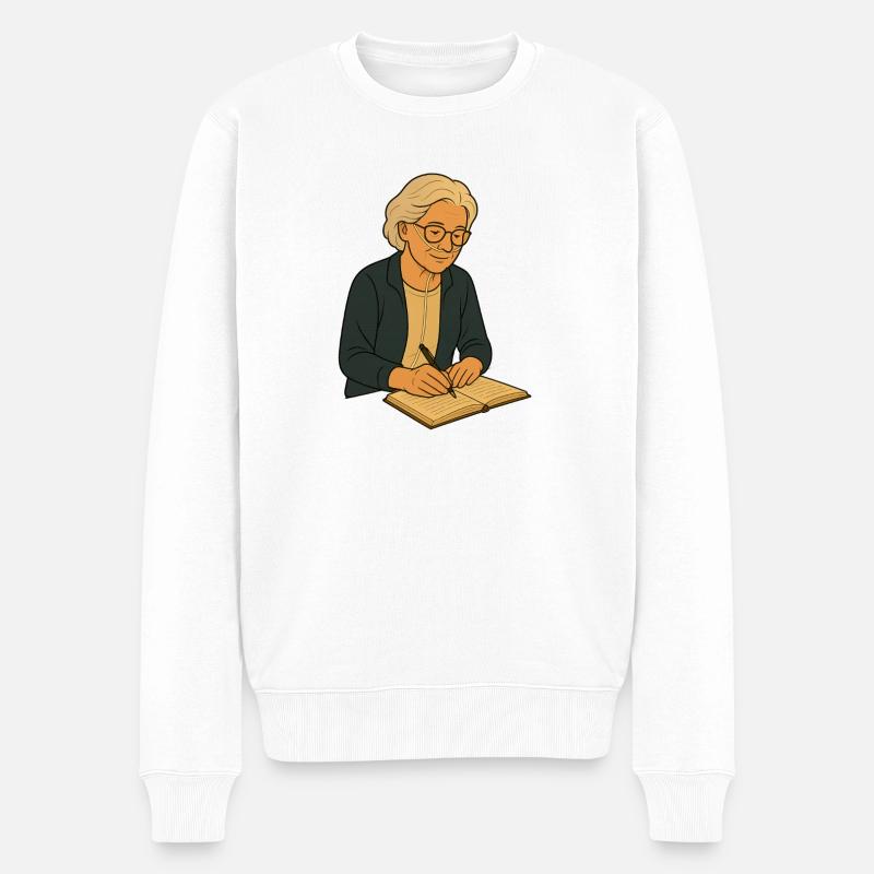Oma Karin - Männer Premium Bio Pullover - Weiß