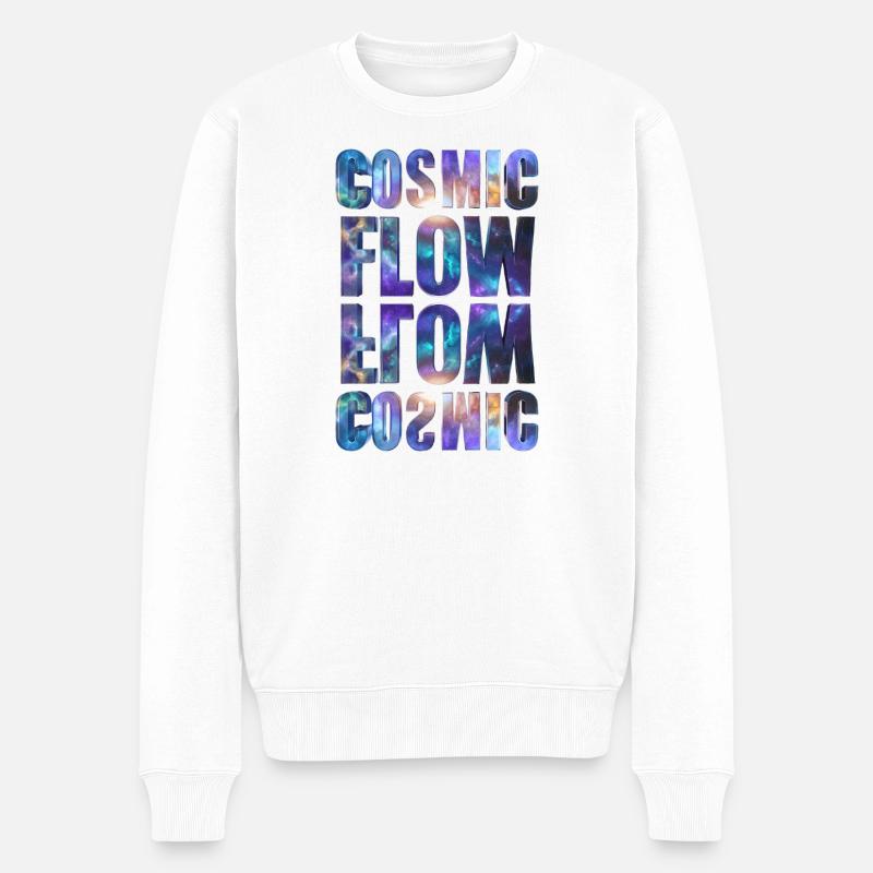 Cosmic Flow – Universe - Männer Premium Bio Pullover - Weiß
