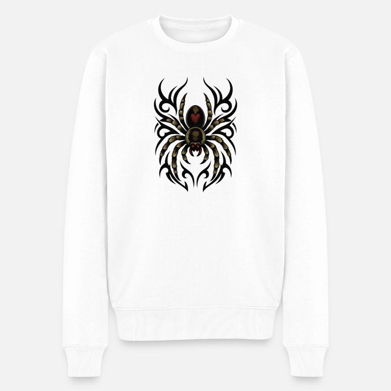 Fancy Tribal-Spider  - Männer Premium Bio Pullover - Weiß