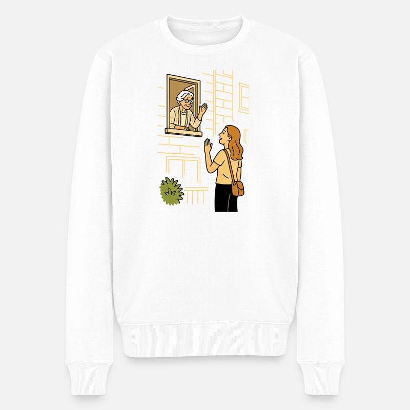 Accompagner Mamie Karin à la maison - Pull Premium bio Homme - blanc