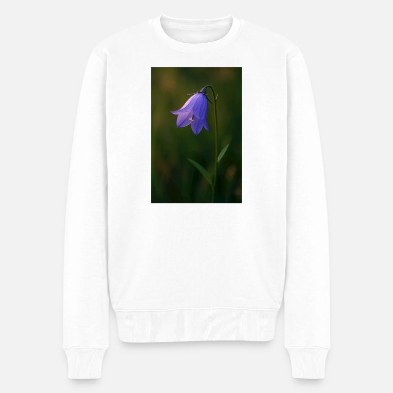 Rundblättrige Glockenblume - Männer Premium Bio Pullover - Weiß