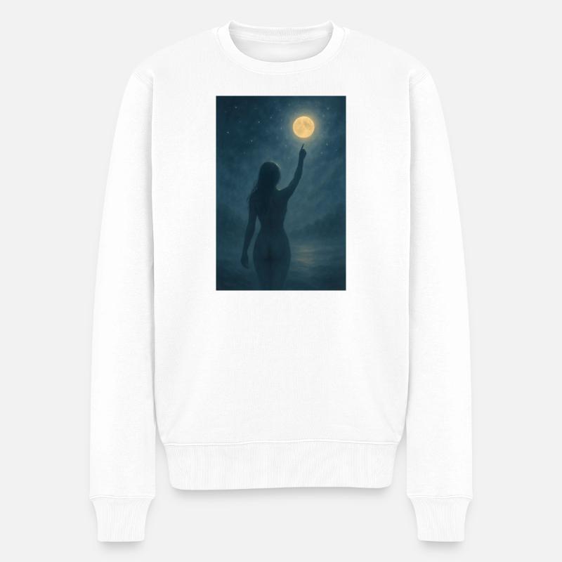 Mondberührung im Nachttraum - Männer Premium Bio Pullover - Weiß