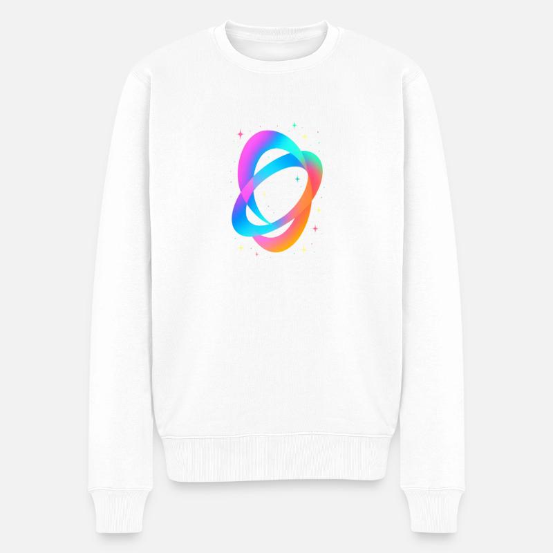 Future Fusion – Neon Flow Vibes - Männer Premium Bio Pullover - Weiß