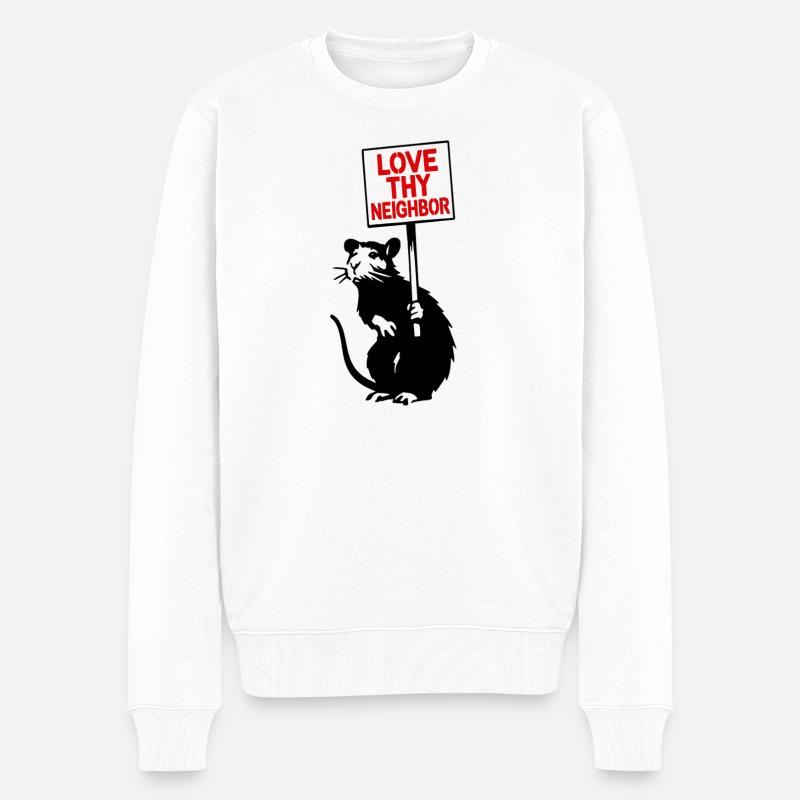 Liebe Deinen Nächsten - Männer Premium Bio Pullover - Weiß