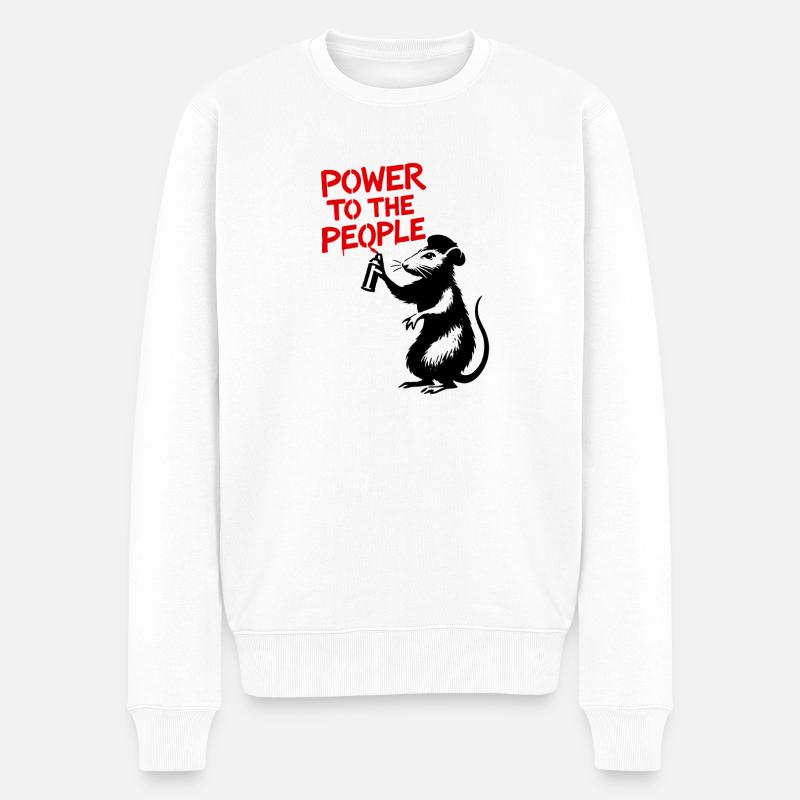 Graffiti du pouvoir au peuple - Pull Premium bio Homme - blanc