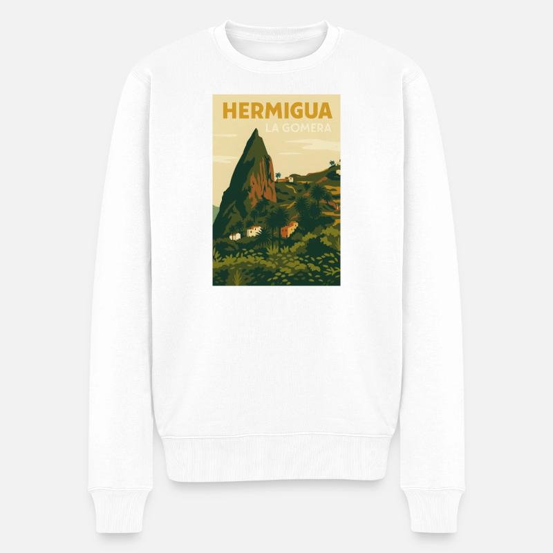 Hermigua - Männer Premium Bio Pullover - Weiß