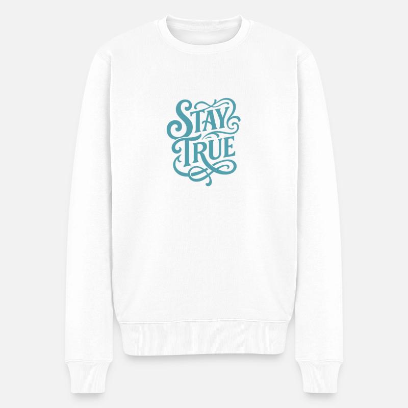 Stad True Typography Swing - Men's Premium Organic Jumper - white