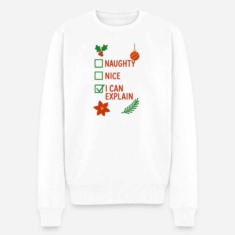 Noël, vilain, je peux expliquer ça - Pull Premium bio Homme - blanc