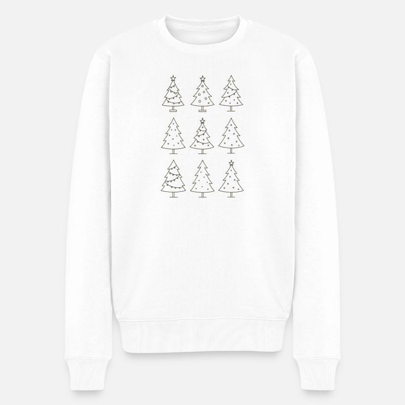 Weihnachts Motiv Christbaum Tannenbaum - Männer Premium Bio Pullover - Weiß