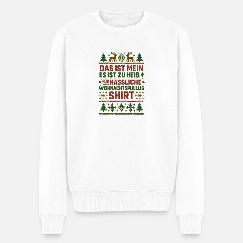 Chemise pull de Noël moche - Pull Premium bio Homme - blanc
