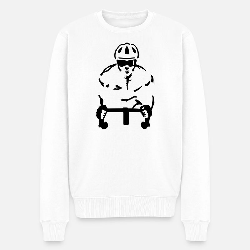 Rennrad - Männer Premium Bio Pullover - Weiß