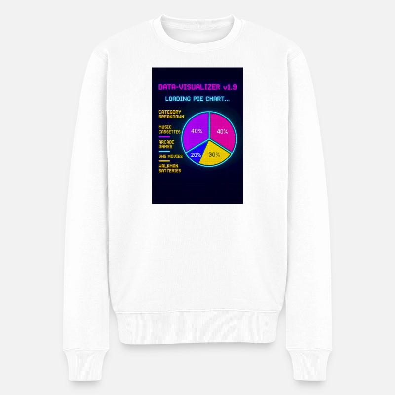 Neon-Tortendiagramm Retro Visuell - Männer Premium Bio Pullover - Weiß