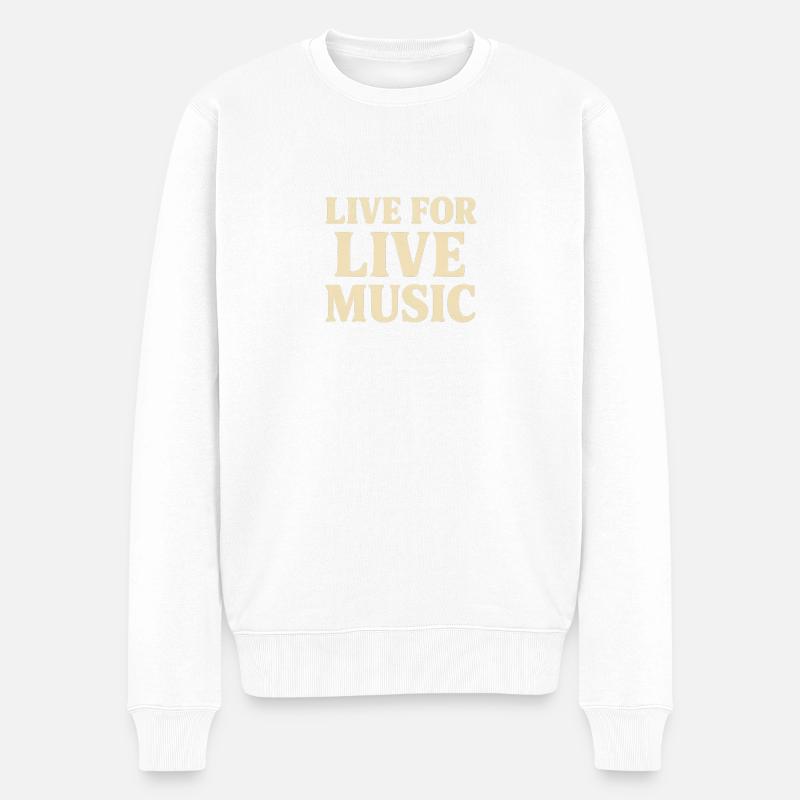 Live für Live-Musik - Männer Premium Bio Pullover - Weiß