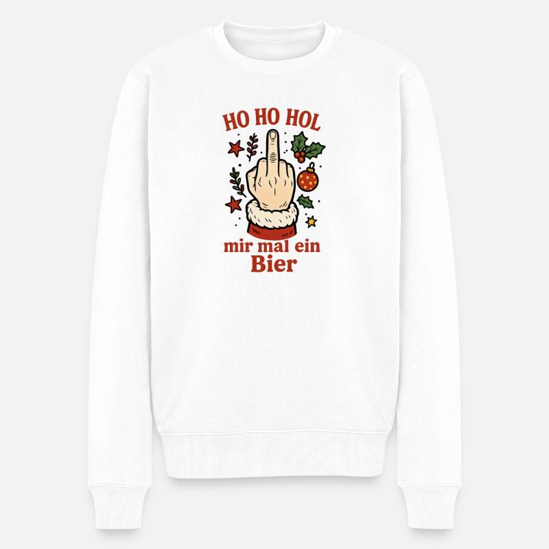 Noël Ho Ho Offrez-moi une bière - Pull Premium bio Homme - blanc