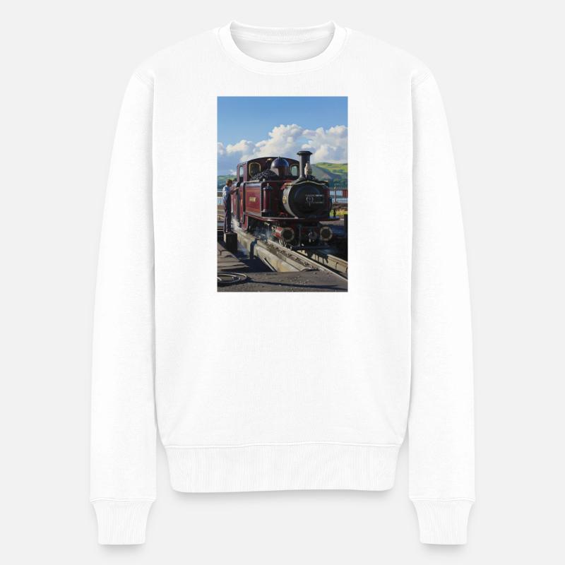 Merddin Emrys in der Boston Lodge - Männer Premium Bio Pullover - Weiß
