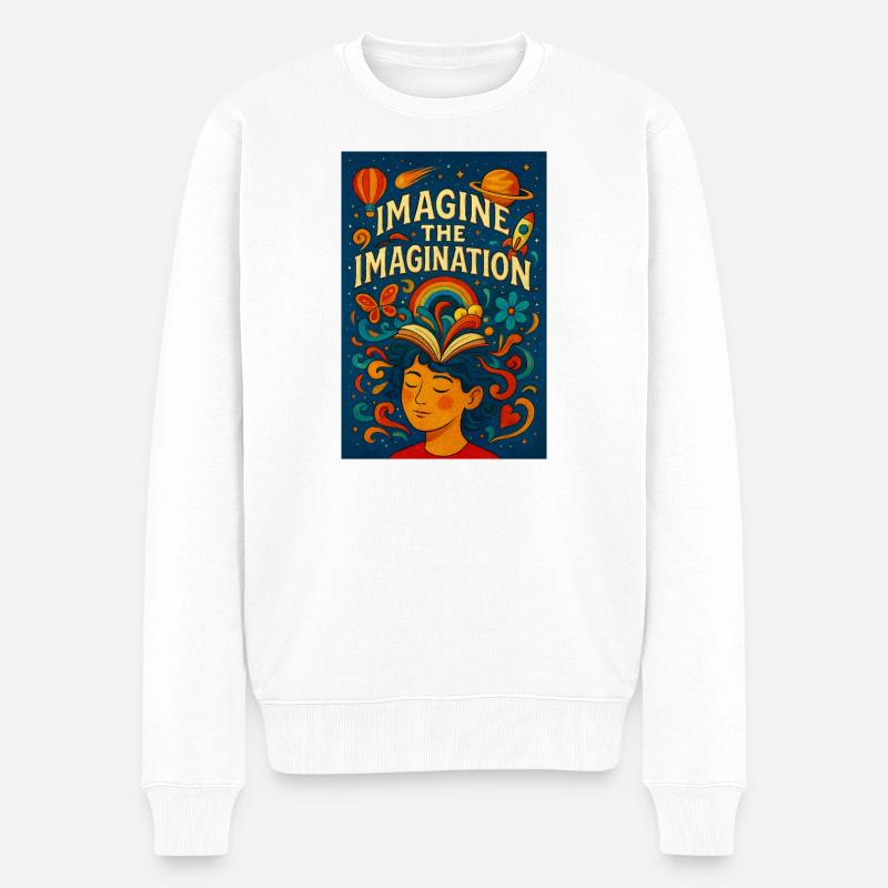 L’imagination en mouvement s’épanouit - Pull Premium bio Homme - blanc