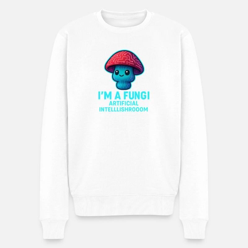 IA des champignons amis des champignons artificiels - Pull Premium bio Homme - blanc