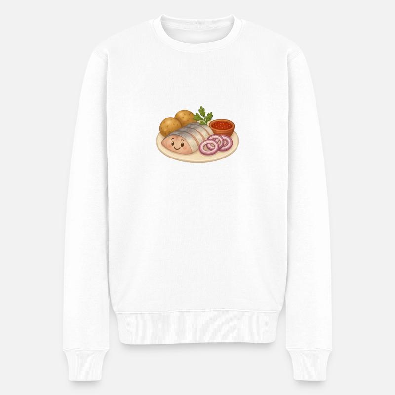 Hareng avec pommes de terre - Pull Premium bio Homme - blanc