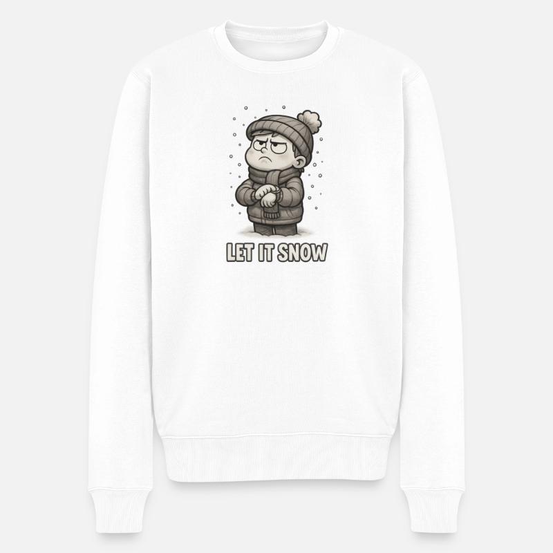 Lustiges Weihnachts T-Shirt Geschenk let It snow - Männer Premium Bio Pullover - Weiß