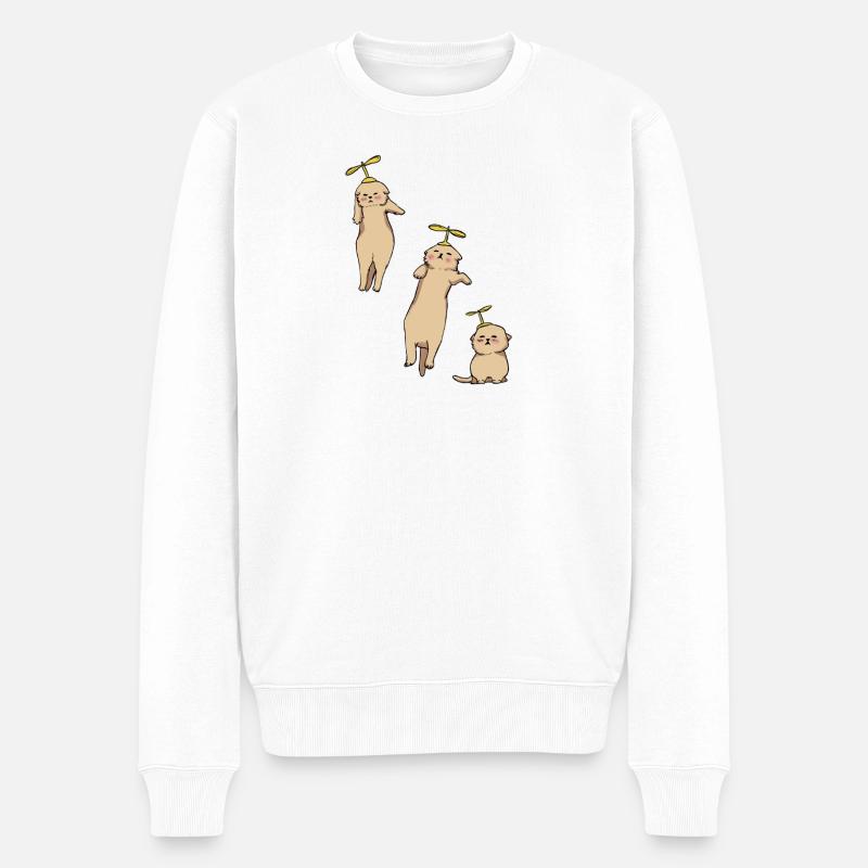 Kittens Helicopter - Männer Premium Bio Pullover - Weiß