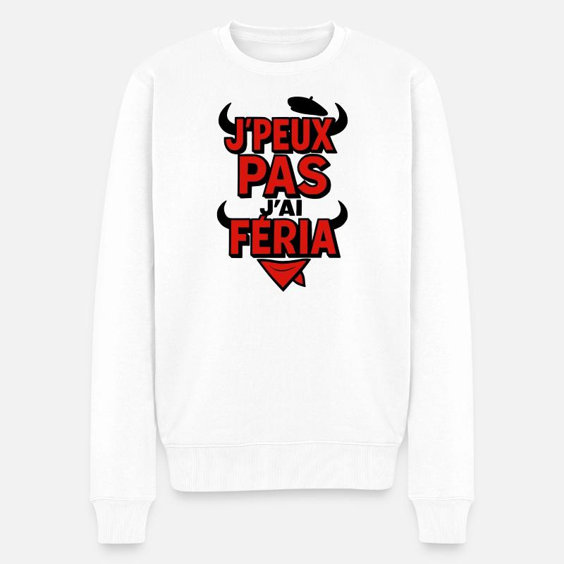 Ich kann nicht, Feria - Männer Premium Bio Pullover - Weiß